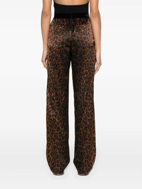 TOM FORD leopard-print silk pyjama bottoms - Brown