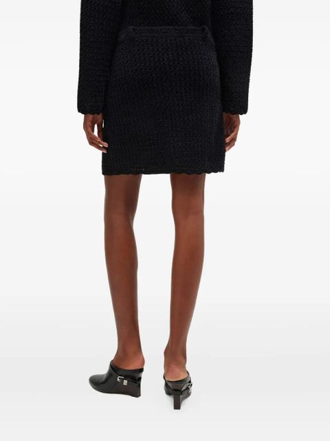 GANNI button textured mini skirt - Black