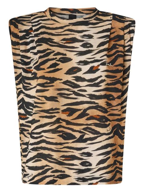 PINKO tiger-print sleeveless vest - Brown - zdjęcie produktu nr 1