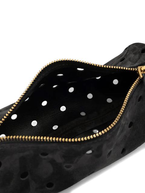 Manu Atelier mini Cylinder perforated shoulder bag - Black