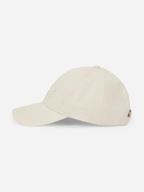 Karl Lagerfeld czapka z daszkiem K/SIGNATURE kolor beżowy gładka A1W33069