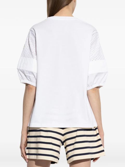 Moncler eyelet-detail T-shirt - White