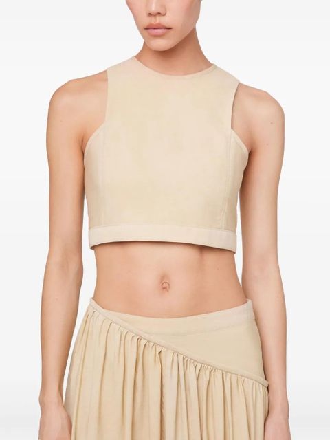 Rabanne sleeveless crop top - Neutrals