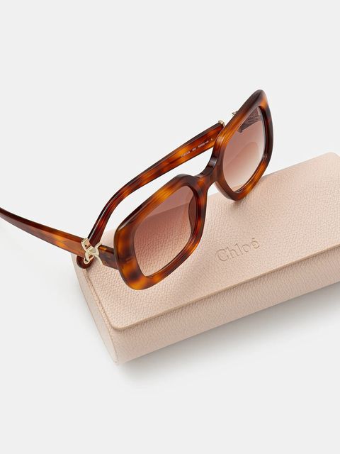 Chloé okulary przeciwsłoneczne damskie kolor brązowy CH0333S