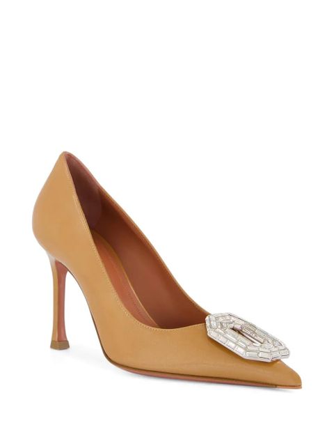 Amina Muaddi Camelia crystal-embellished pumps - Neutrals