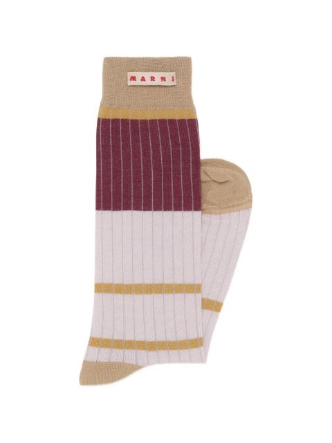 Marni colour-block ribbed socks - Purple - zdjęcie produktu nr 2
