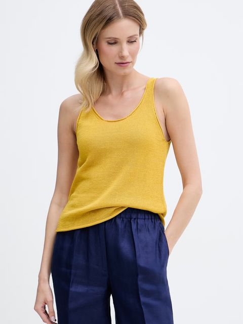 United Colors of Benetton top damski z lnem - zdjęcie produktu nr 1