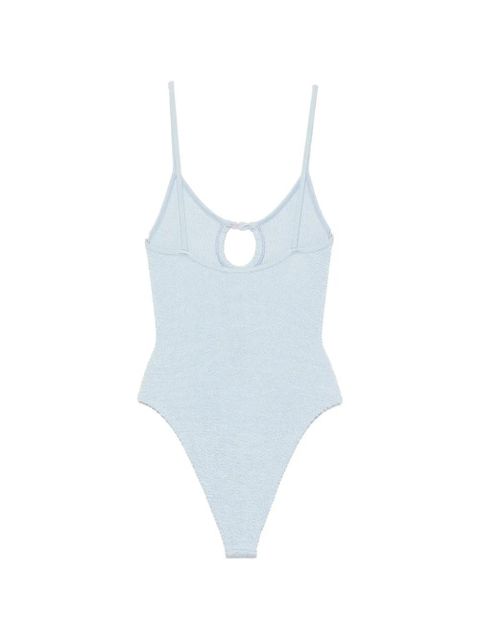 Hunza G Mia crinkle-effect cut-out swimsuit - Blue - zdjęcie produktu nr 2