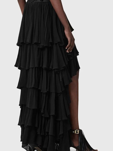 AllSaints spódnica CAVARLY kolor czarny maxi rozkloszowana W072RC