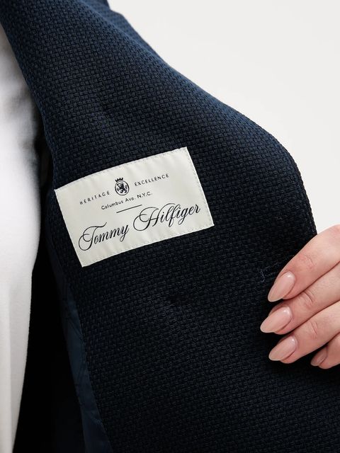 Tommy Hilfiger kurtka z dodatkiem wełny kolor granatowy przejściowa WW0WW47792