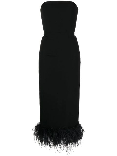 16Arlington strapless feather-trim dress - Black - zdjęcie produktu nr 1