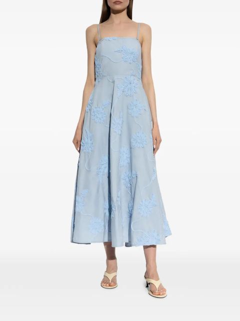 ROTATE BIRGER CHRISTENSEN floral-appliqué midi dress - Blue - zdjęcie produktu nr 2