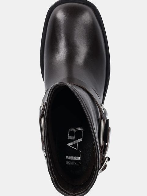 Answear.LAB botki skórzane kolor brązowy na słupku