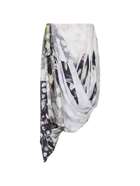 Maison Margiela midi floral-print draped skirt - Neutrals - zdjęcie produktu nr 1