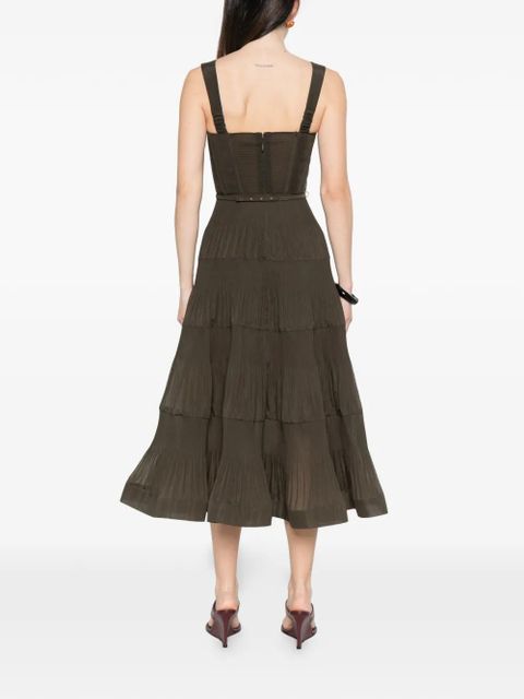 ZIMMERMANN pleated draped midi dress - Green