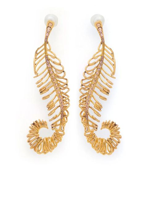 Marni curved feather earrings - Gold - zdjęcie produktu nr 1