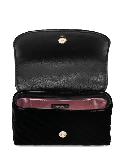 Jimmy Choo small Curve velvet cross body bag - Black