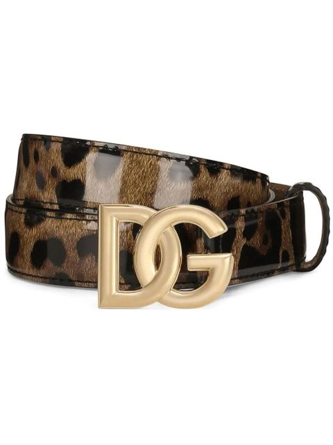 Dolce & Gabbana KIM DOLCE&GABBANA DG-logo leopard-print belt - Brown - zdjęcie produktu nr 1