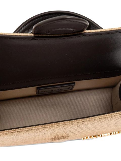 Jacquemus Bambino leather-trimmed woven mini bag - Neutrals