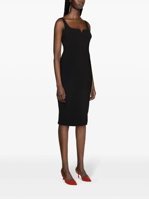 Victoria Beckham zip-up crepe midi dress - Black