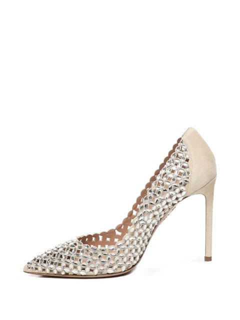 Aquazzura 105mm Crystal Sea pumps - Silver
