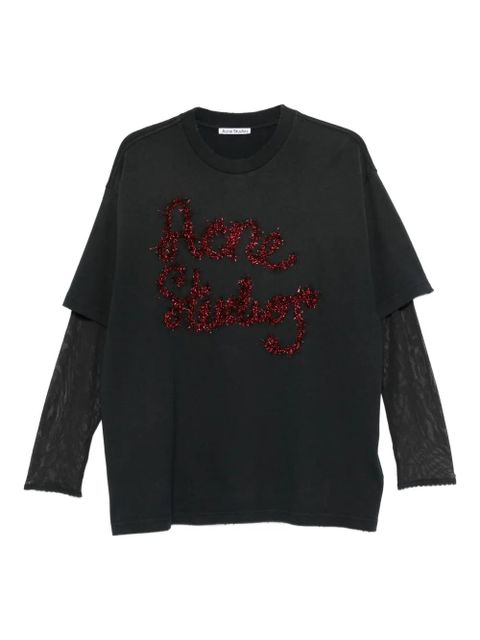 Acne Studios layered logo T-shirt - Grey - zdjęcie produktu nr 1