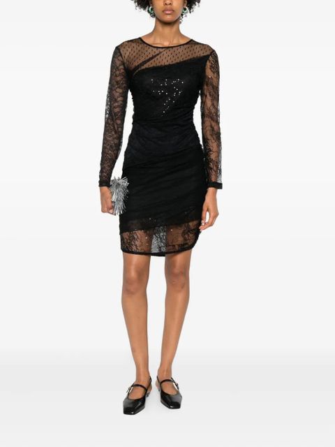 PINKO sequin-embellished mesh-upper mini dress - Black - zdjęcie produktu nr 2