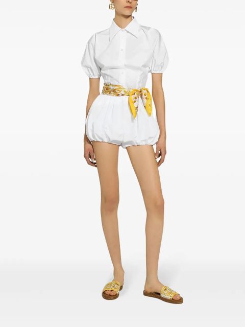 Dolce & Gabbana High-rise cotton shorts - White - zdjęcie produktu nr 2