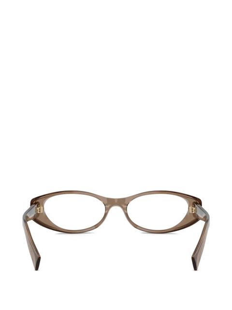 Miu Miu Eyewear oval-frame glasses - Brown