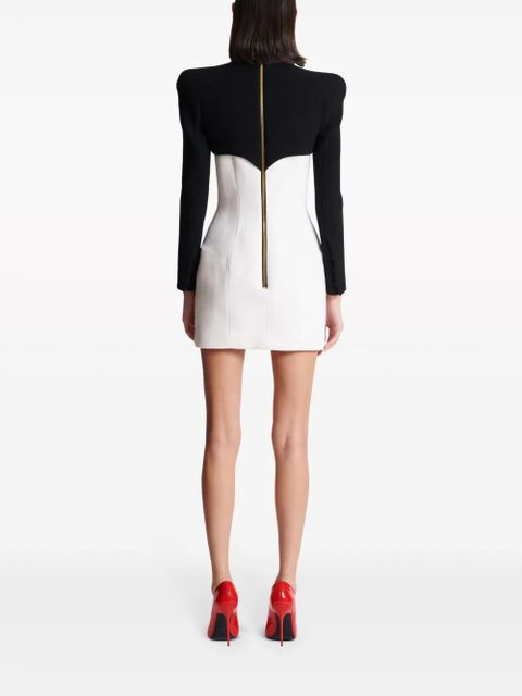 Balmain buttoned crepe minidress - White