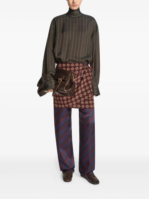 DRIES VAN NOTEN snakeskin leather sneakers - Brown