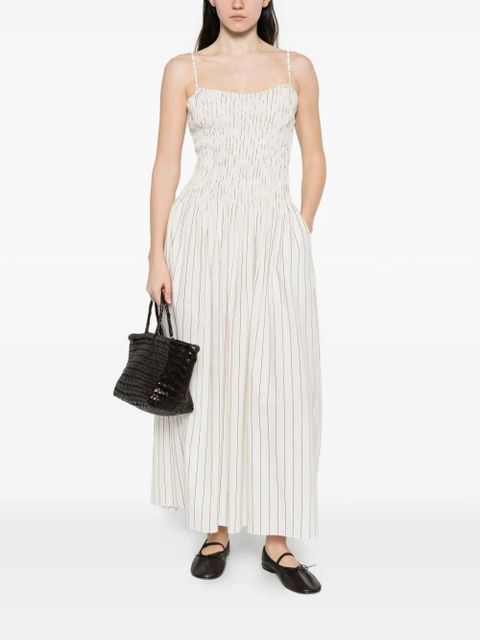 Faithfull the Brand Araceli striped shirred maxi dress - Neutrals - zdjęcie produktu nr 2