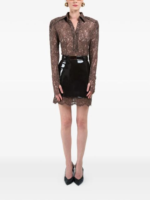 Rowen Rose lace mini skirt - Brown