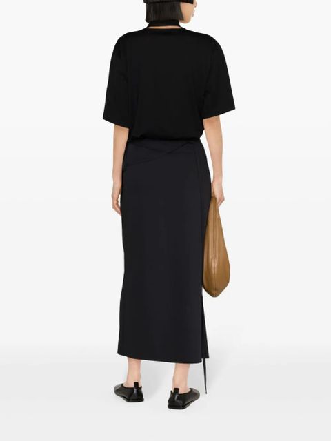 LEMAIRE tie-fastening cotton T-shirt - Black