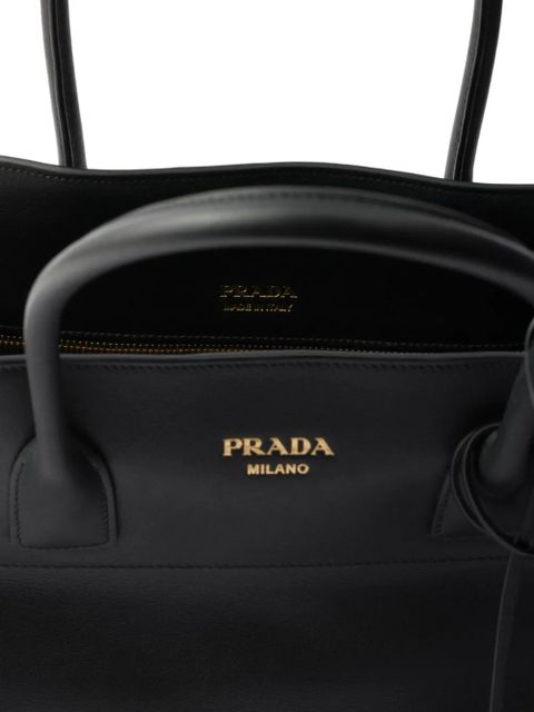 Prada large leather tote bag - Black