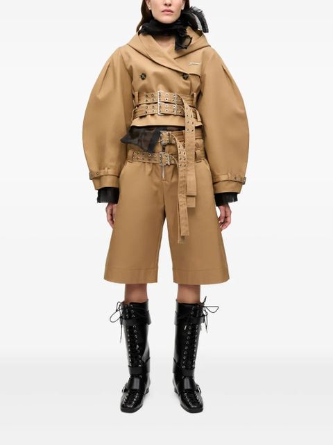 GANNI layered shorts - Brown - zdjęcie produktu nr 2