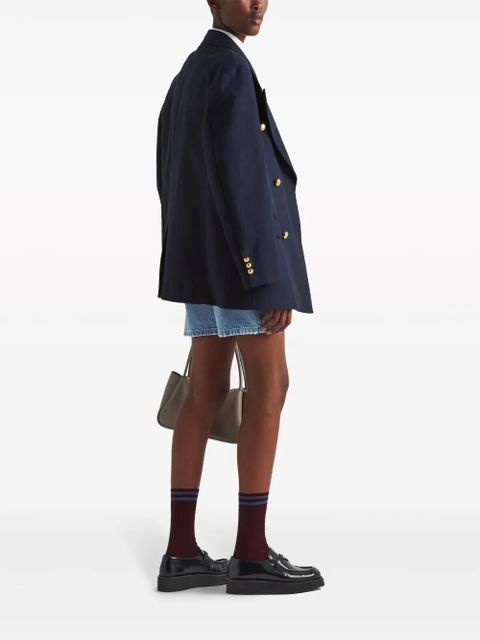 Prada double-breasted cotton blazer - Blue