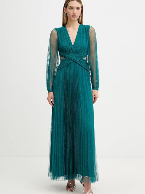 Twinset sukienka kolor turkusowy maxi rozkloszowana 252TT2021 - zdjęcie produktu nr 1