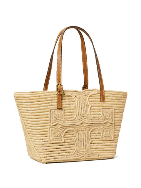 Tory Burch Ella structured straw small tote - Neutrals