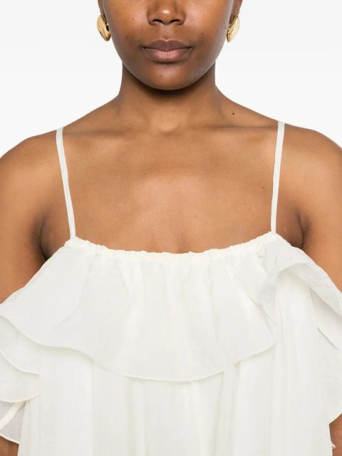 Eleh ruffled midi dress - White