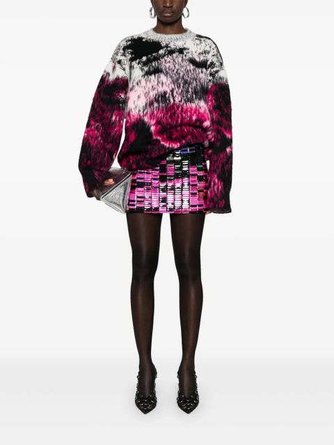 The Attico Rue sequined mini skirt - Black