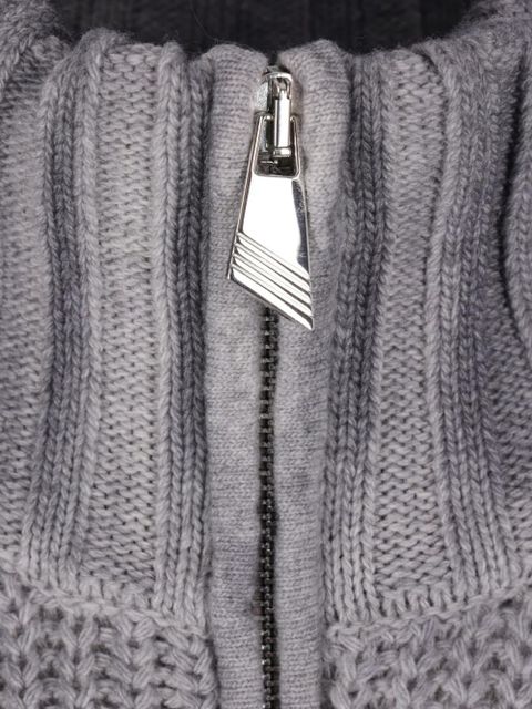 The Attico zip logo-embroidered sweater - Grey