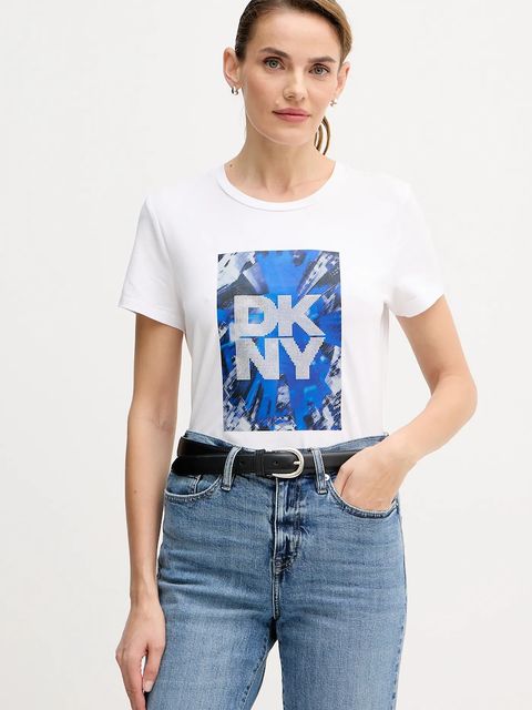 Dkny t-shirt KNIT TOPS damski kolor biały P5GHZWNA