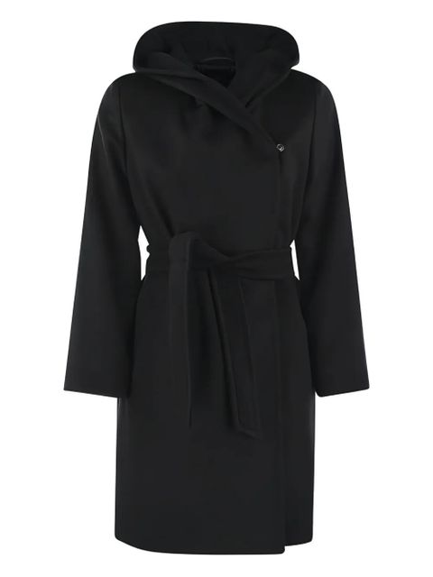Max Mara hooded belted coat - Black - zdjęcie produktu nr 1