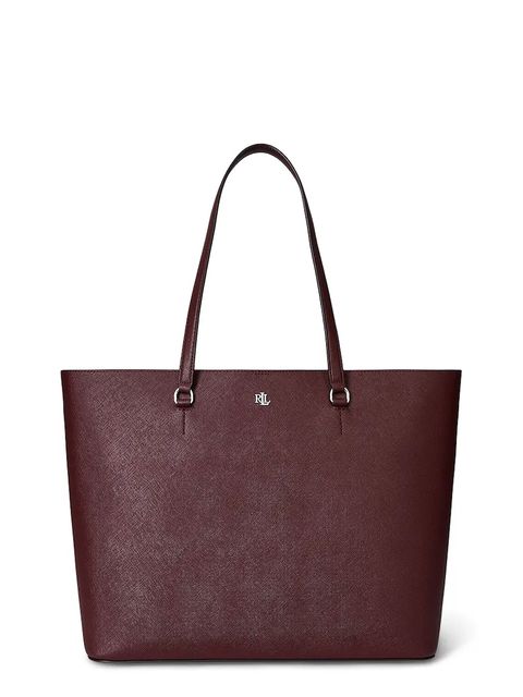 Lauren Ralph Lauren torebka skórzana kolor bordowy 431911655 - zdjęcie produktu nr 1