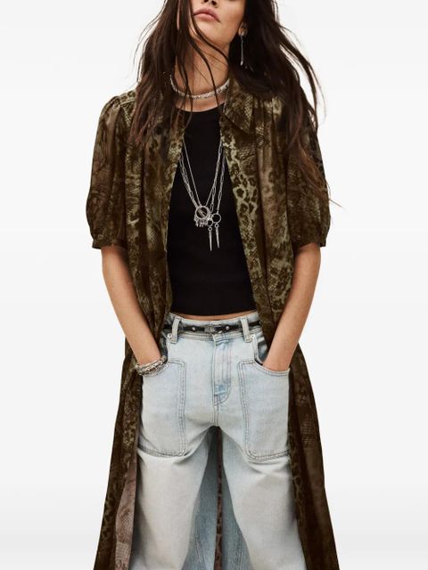 Ba&Sh Corma puff-sleeve midi dress - Brown