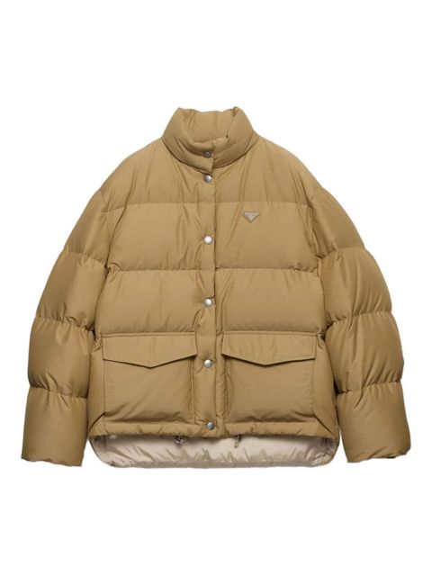 Prada logo-plaque padded jacket - Brown - zdjęcie produktu nr 1