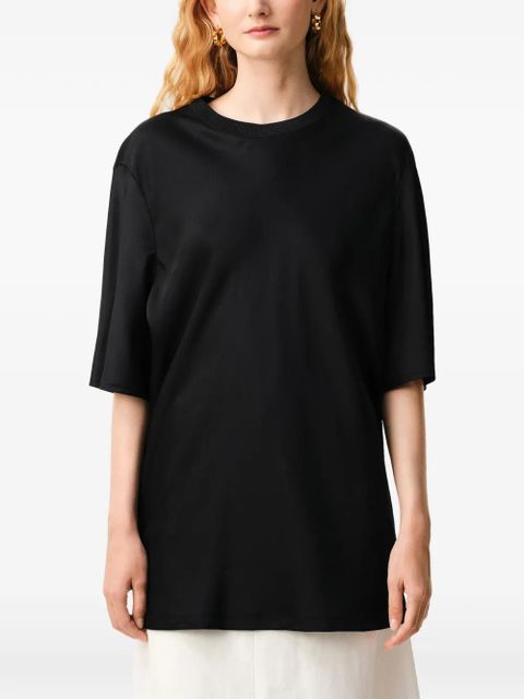 AMI Paris satin short-sleeve blouse - Black