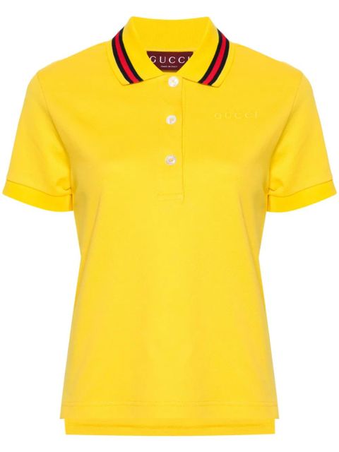 Gucci logo-embroidered polo shirt - Yellow