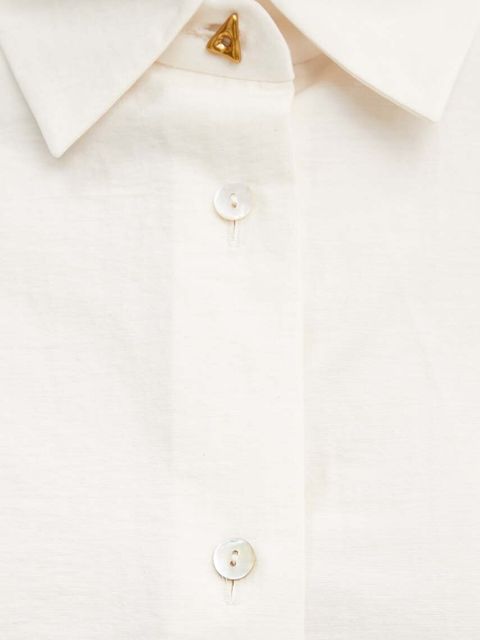 AERON koszula damska kolor beżowy relaxed z kołnierzykiem klasycznym CRSH162471